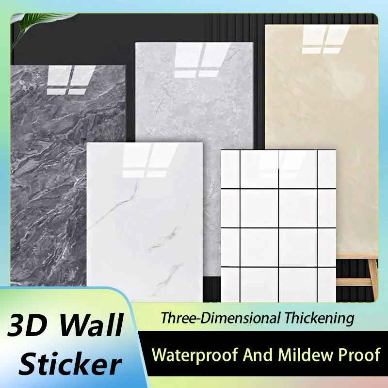 Pvc Panel Background - 30cm*60cm Imitation Marble Tile Wall Stickers