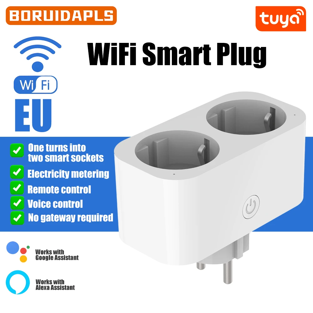 Timer Dual Outlet - BORUIDAPLS WiFi Smart socket EU/KR Plug