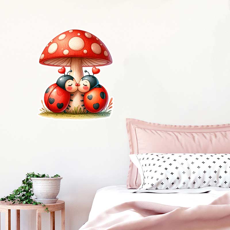 Cute Ladybug Wall Stickers Liv - đánh giá và giá Pvc Panel Background