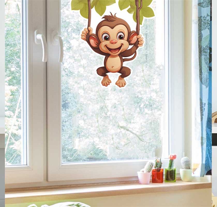 Cute Little Monkey Living Room - đánh giá và giá Pvc Panel Background