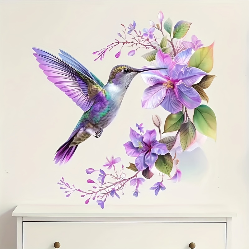 1 Purple Flower and Hummingbir - đánh giá và giá Pvc Panel Background