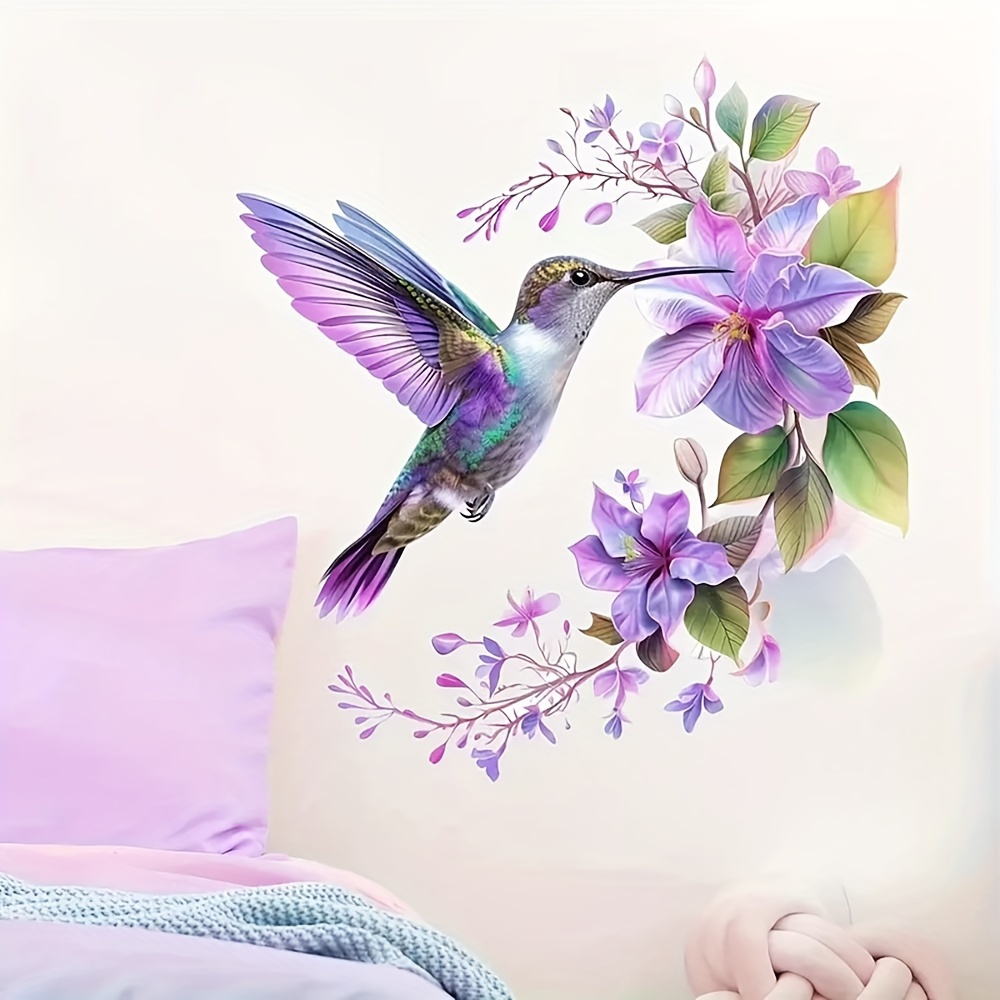 1 Purple Flower and Hummingbir - đánh giá và giá Pvc Panel Background