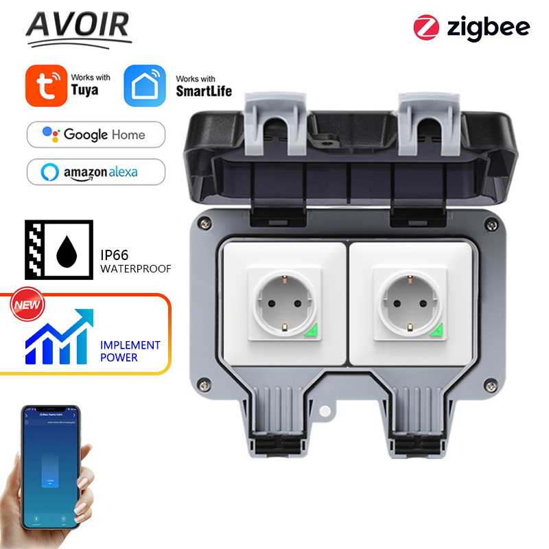 Avoir Tuya Zigbee Điện Ổ Cắm I - đánh giá và giá Timer Dual Outlet