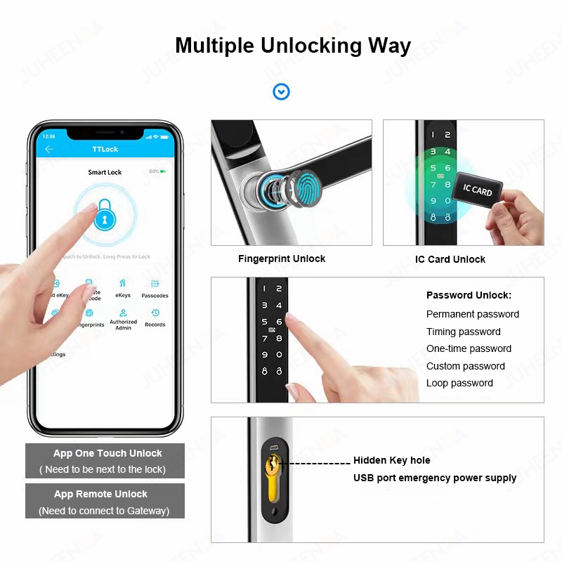 TTLock App Smart Aluminum Door - đánh giá và giá Glass Door Hinge